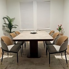 Modern Leather Dining Chair Double Colors Upholstered Dinner Chair Feasting Home