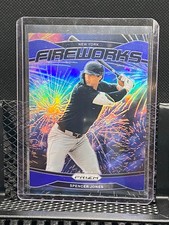 Spencer Jones 2025 Prizm Fireworks Blue Prizm #62/99 - #22 Yankees