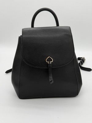 Kate Spade New York Chelsea Nylon Backpack Purse Bag Black Gold Hardware ***