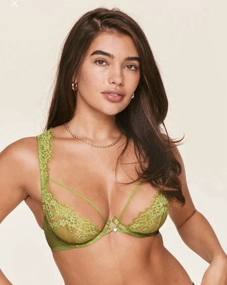 NWT Adore Me Liliana Unlined Lime Green Lace Bra, Size 36C