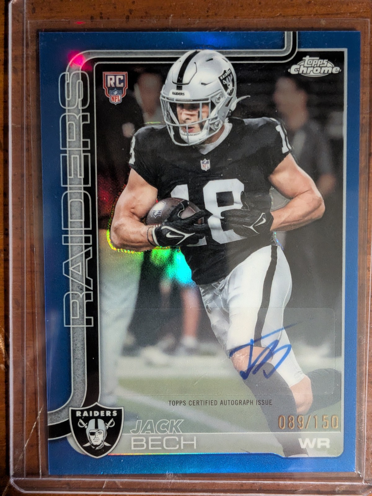 2025 Topps Chrome Rookie Autographs Jack Bech #RA-JBE Blue Refractor /150