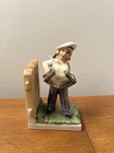 Vintage Porcelain Sailor Girl Playing Accordion Bookend — photo 1