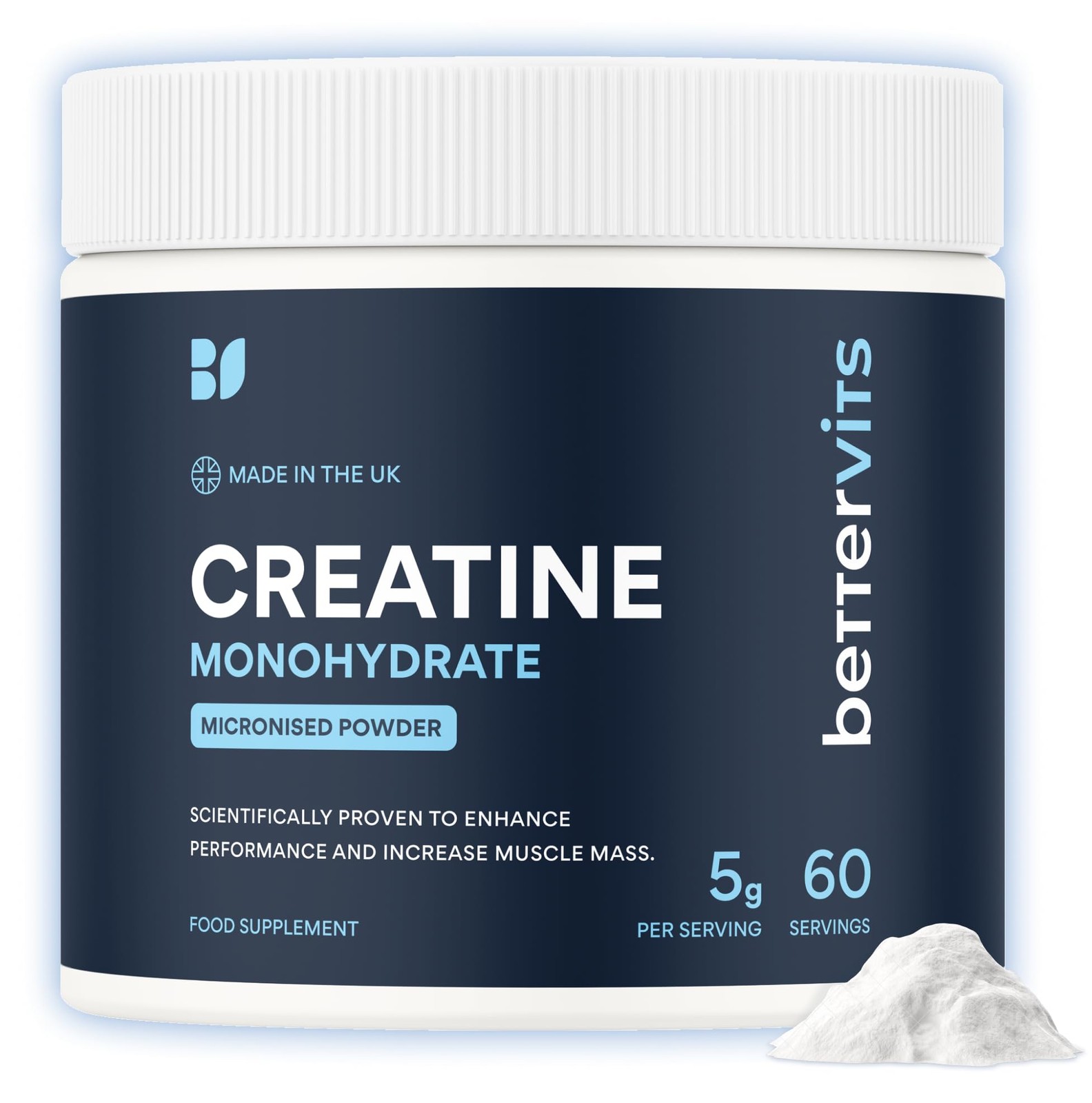 Bettervit Creatine Monohydrate Powder Ideal Muscle Growth & Recovery 60 Servings