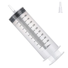 500mL Large Syringe with Tip Adapter, Individual Sealed and Sterile, Large Pl...