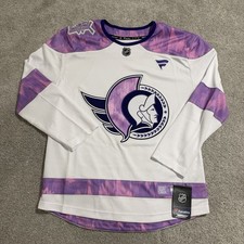 Fanatics Ottowa Senators Jersey Mens S Hockey Fights Cancer 2024 NHL White Pink