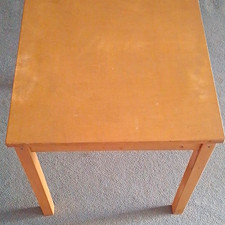Brown Solid Square Wood Side Table Wooden Tabletop 50cm H x 60cm L x 50cm W