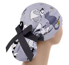 Scrub hats, nurse scrub cap, womens surgical hat, ponytail scrub cap cats