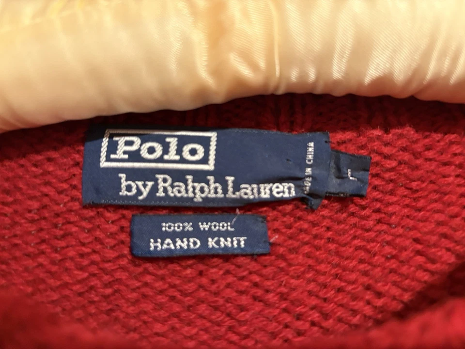 Suéter Polo Oso Esquí Ralph Lauren De Colección Años 90 Tejido a Mano 100% Lana Para Hombre’s L Foto 4 de 4