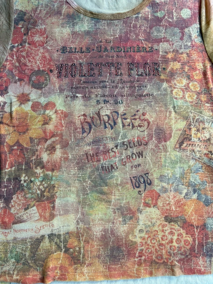 Camiseta de bebé vintage años 90 Euro gráfica arte Y2K Top M niña francesa hecha en etiqueta de papel de EE. UU. Foto 3 de 4