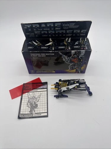 Insecticon KICKBACK w/ BOX & FIGURE 1984 Vintage G1 Transformers Hasbro