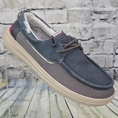 Hey Dude Welsh Grip Slip On Shoes Mens 11 Deep Blue Casual Loafers Boat Shoe