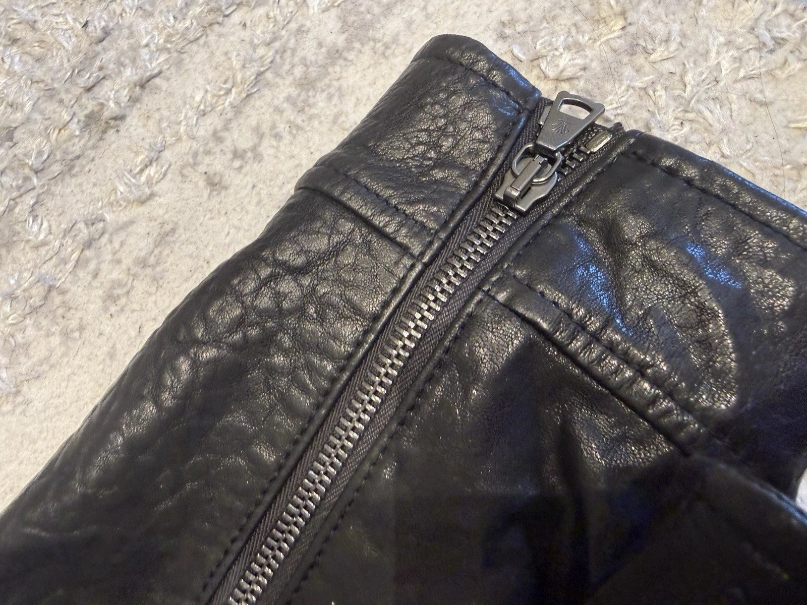 John Varvatos Men's Leather Jacket Size 50 Beaded Black - product detail image 10