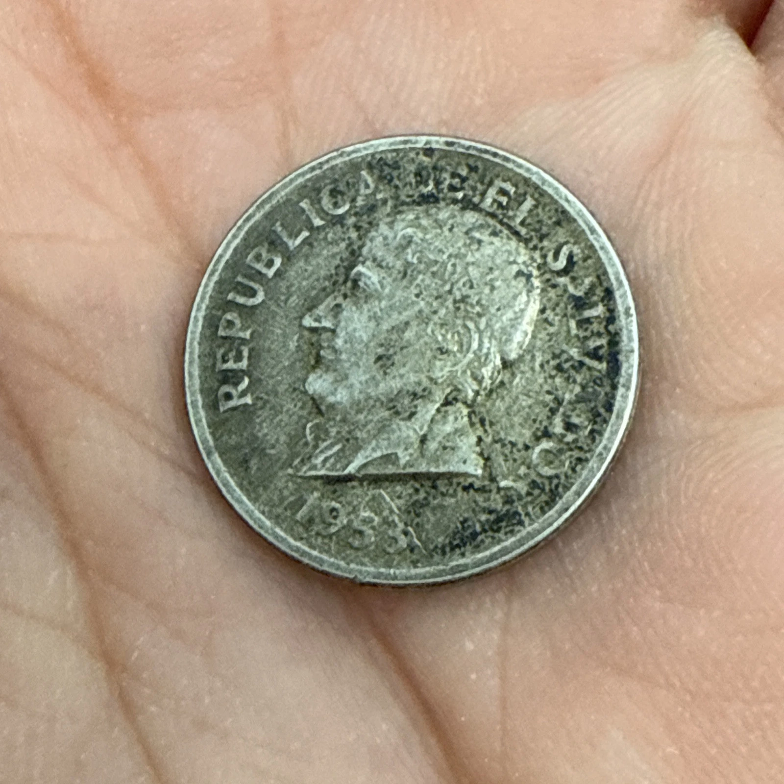 Monnaie 25 Centavos Republica De El Salvado 1953