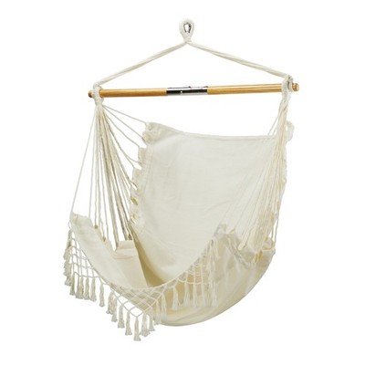Bliss Hammocks Tahiti Fabric Hammock Chair with Spreader Bar Hardware Natural