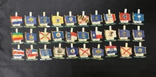Lot of 30 Vintage Nabisco Shredded Wheat State Country Flags Metal Tin Litho