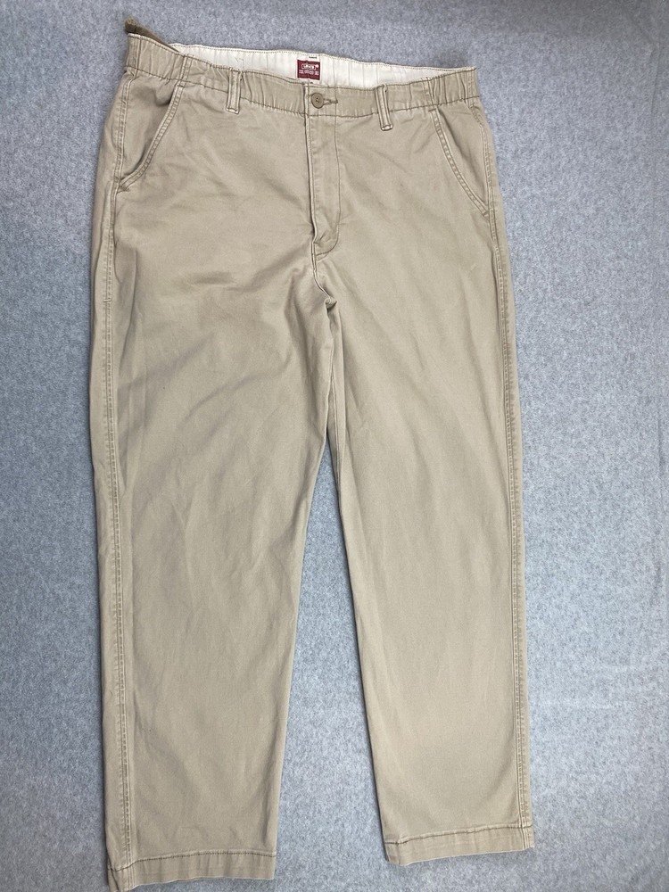 Levis Stretch Khaki Chino Mens Tapered Casual Pants L Tan XX
