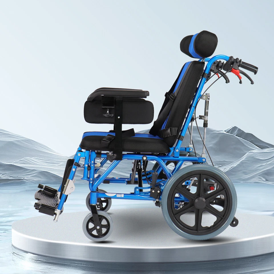 Детская инвалидная коляска для детей-инвалидов полностью лежащая откидывающаяся медицинская инвалидная коляска - Изображение 3 из 4