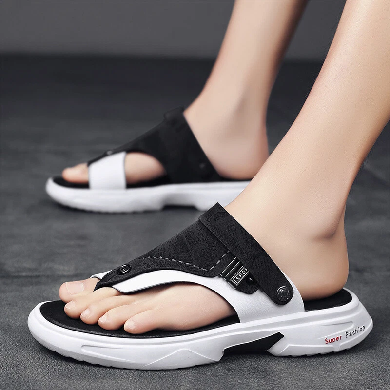 Wholesale Beach fashion men's slippers casual leather summer flip-flops  men's shoes From m.