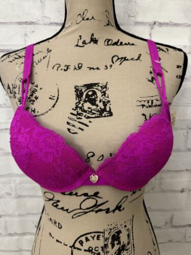 Juicy Couture Intimates Size 34B Bra Sexy Push Up Underwire Venus Pink Lace New
