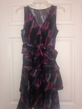 Marc by Marc Jacobs confetti bow tier dress sz 2 silk sleeveless silk 90s party