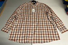 NWT's Roundtree  Yorke Portuguese Flannel Multicolor Shirt 3XT 3XLT Tall