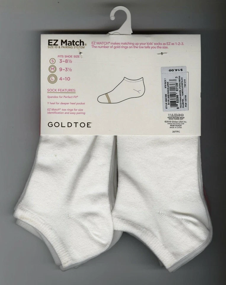 Gold Toe Girls' Seven-Pack Flat Knit Liner Socks SZ Large Girls' Shoe SZ 4-10 - Image 4 of 4