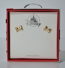 Disney Parks Minnie Mouse Bow Earrings Sterling Silver NEW