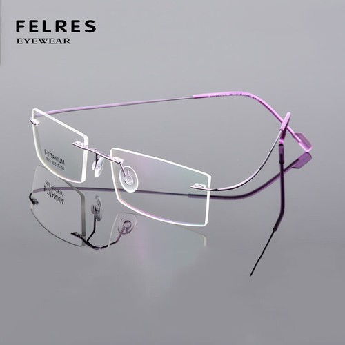 Metal Square Anti Blue Light Nearsighted Glasses Unisex Rimless Myopia Glasses - Picture 5 of 33