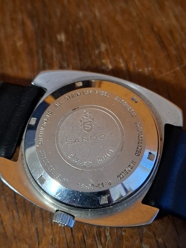 Sandoz Automatic Armbanduhr Scheibenuhr Orange Schwarz - Bild 9 von 14