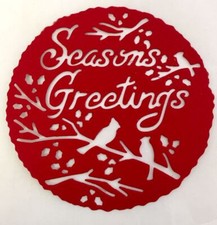 Christmas Die Cuts  Cardinal Season's Greetings  Set of 8  Red Cardstock