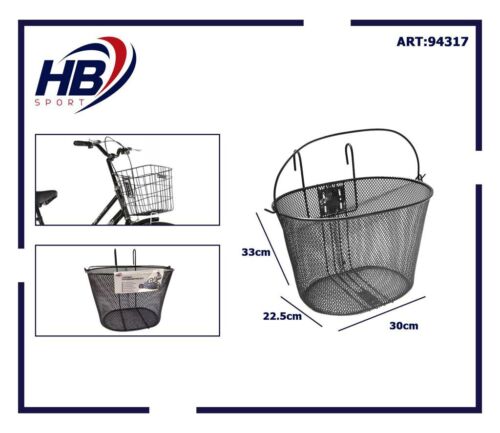 X Cesta Portapaquetes Delantera Manillar Bicicleta Metal Negro 94317 DFH