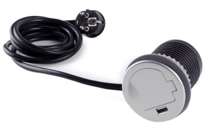 DesignLight SINGLE BOX Steckdose mit USB-Port für die Arbeitsplatte / Schuko /