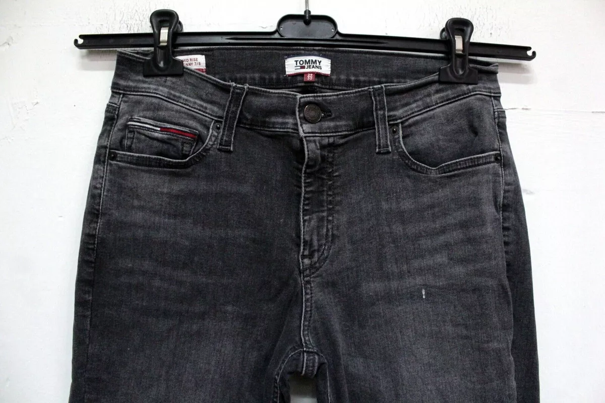 Tommy Hilfiger Pantalon femme Taille 29 32 Gris Jeans Pantalon en