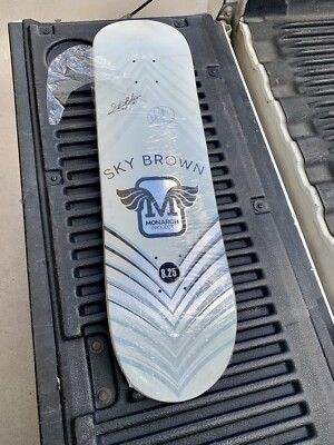 SIGNED Olympics SKY BROWN Skateboard Deck Monarch Project Dual Autograph 8.25
