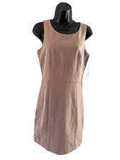 NWT Have Womens Brown Sleeveless Zipper Back Pencil Dress Size Medium