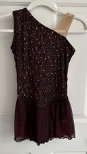 Girls Figure Skating Dress Large Red Black Large 10