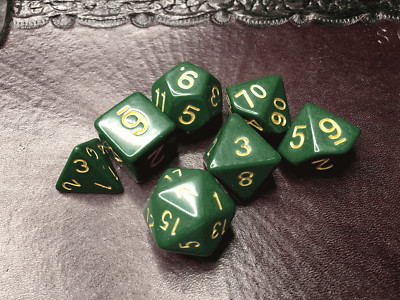16mm 7 Die Polyhedral Set Dice Blighted Grove Rich Hunter Green