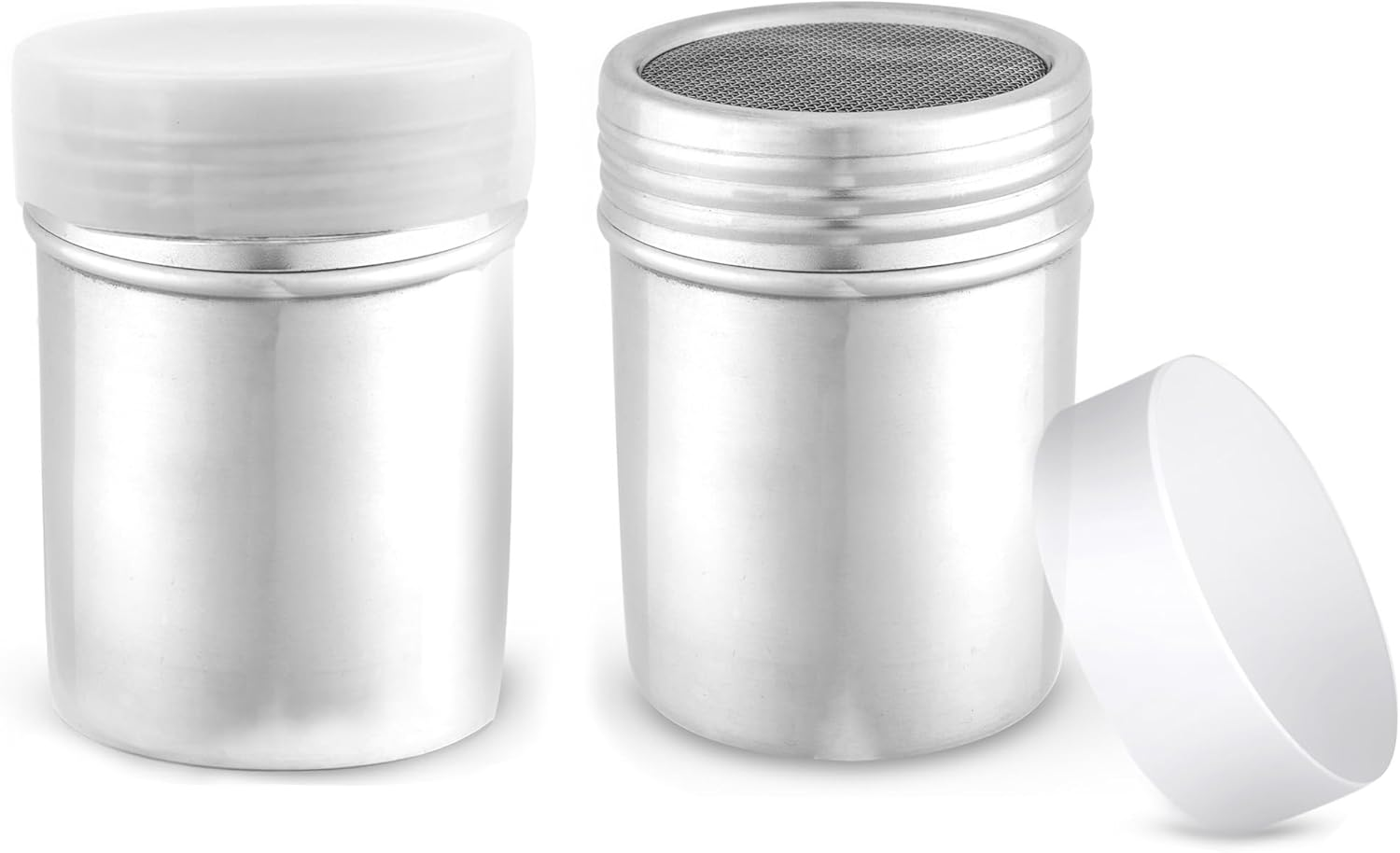 Stainless Steel Powdered Sugar Dredge Shaker and Flour Sifter with Fine Mesh Lid