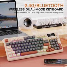 M96 Wireless Keyboard with Screen,Gaming Keyboard Bluetooth Dual-Mode Connection