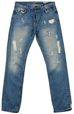 Adrian Hammond Boyle Herren Jeans W36 Blau Knopfleiste Schmal Zulaufend
