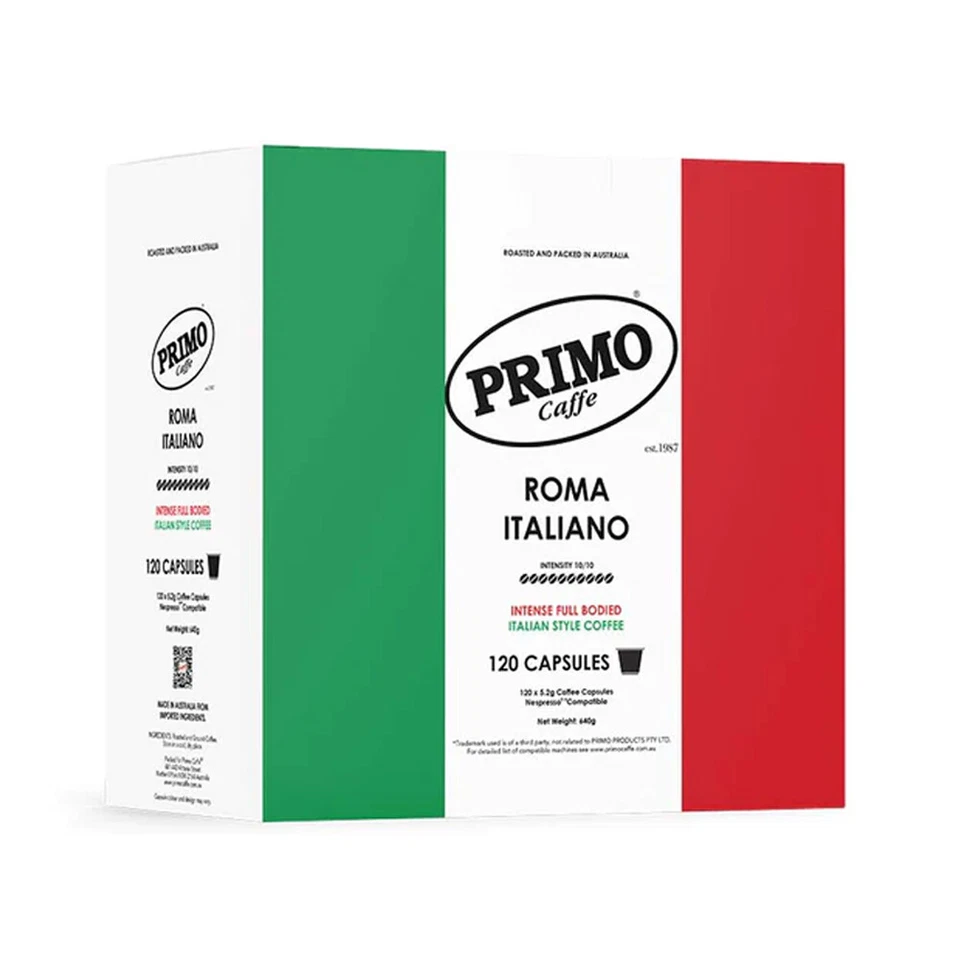 120pc Primo Caffe Roma Italiano Intense Capsules Pods 640g Nespresso Compatible - image 2 of 3