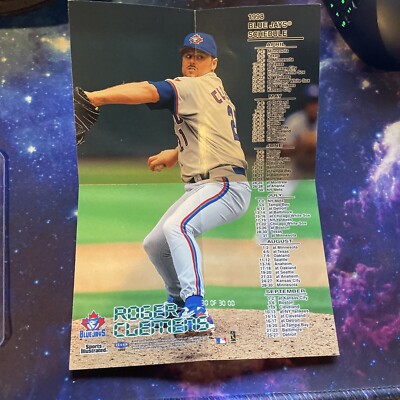 C54a #30 Roger Clemens, 1998 Fleer Sports Illustrated Poster Schedule, Blue Jays
