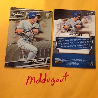 Corey Seager #65 Dodgers RC Rookie 2016 Panini National Vip Gold Chrom Basis