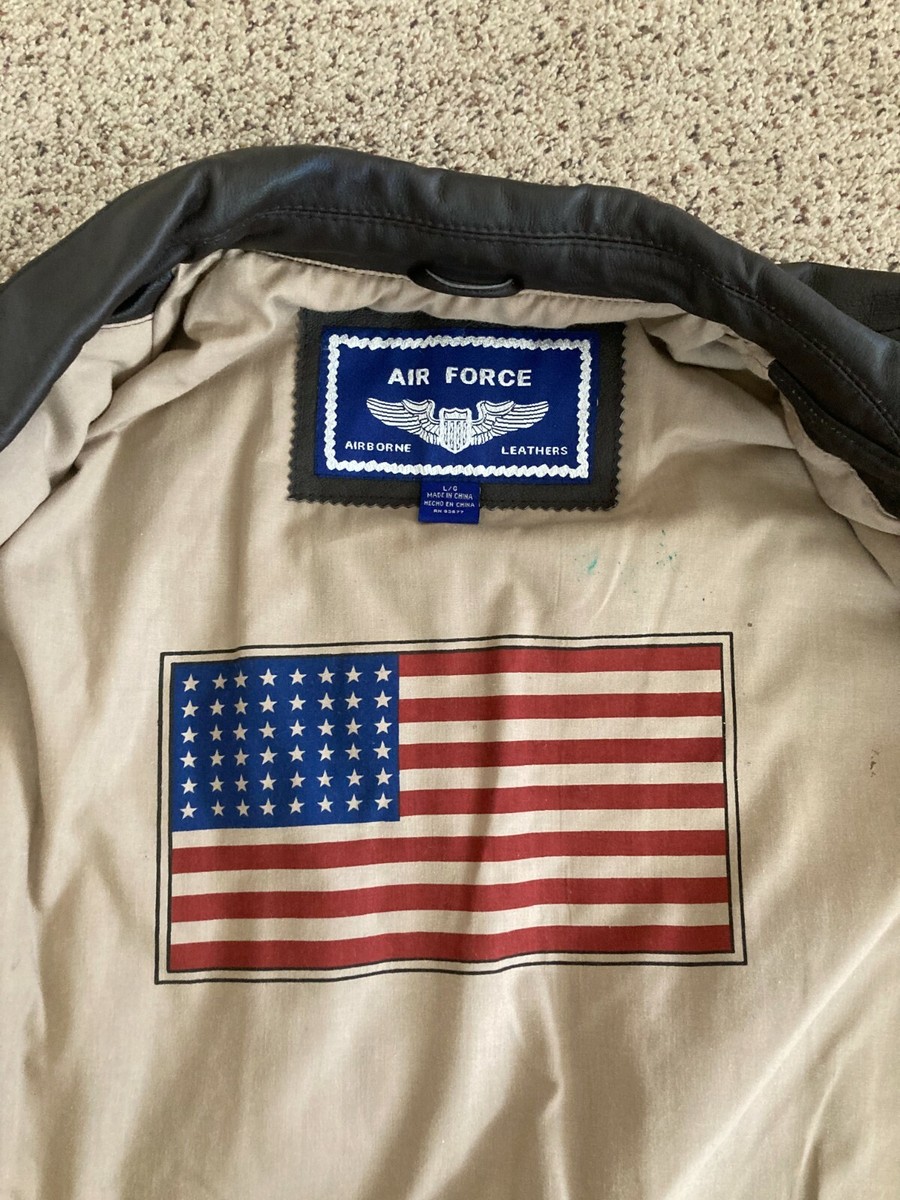 Air Force Airborne Leathers Brown Leather Flight Bomber Air Force Airborne Leathers Brown Leather Flight Bomber