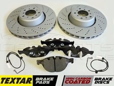 FOR BMW E60 E61 M5 5.0 FRONT LEFT RIGHT BRAKE DISCS & TEXTAR BRAKE PADS 2004-