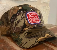 Cap /Hat - CAMO STYLE -KANSAS CITY SOUTHERN RR (KCS) #7395 -NEW