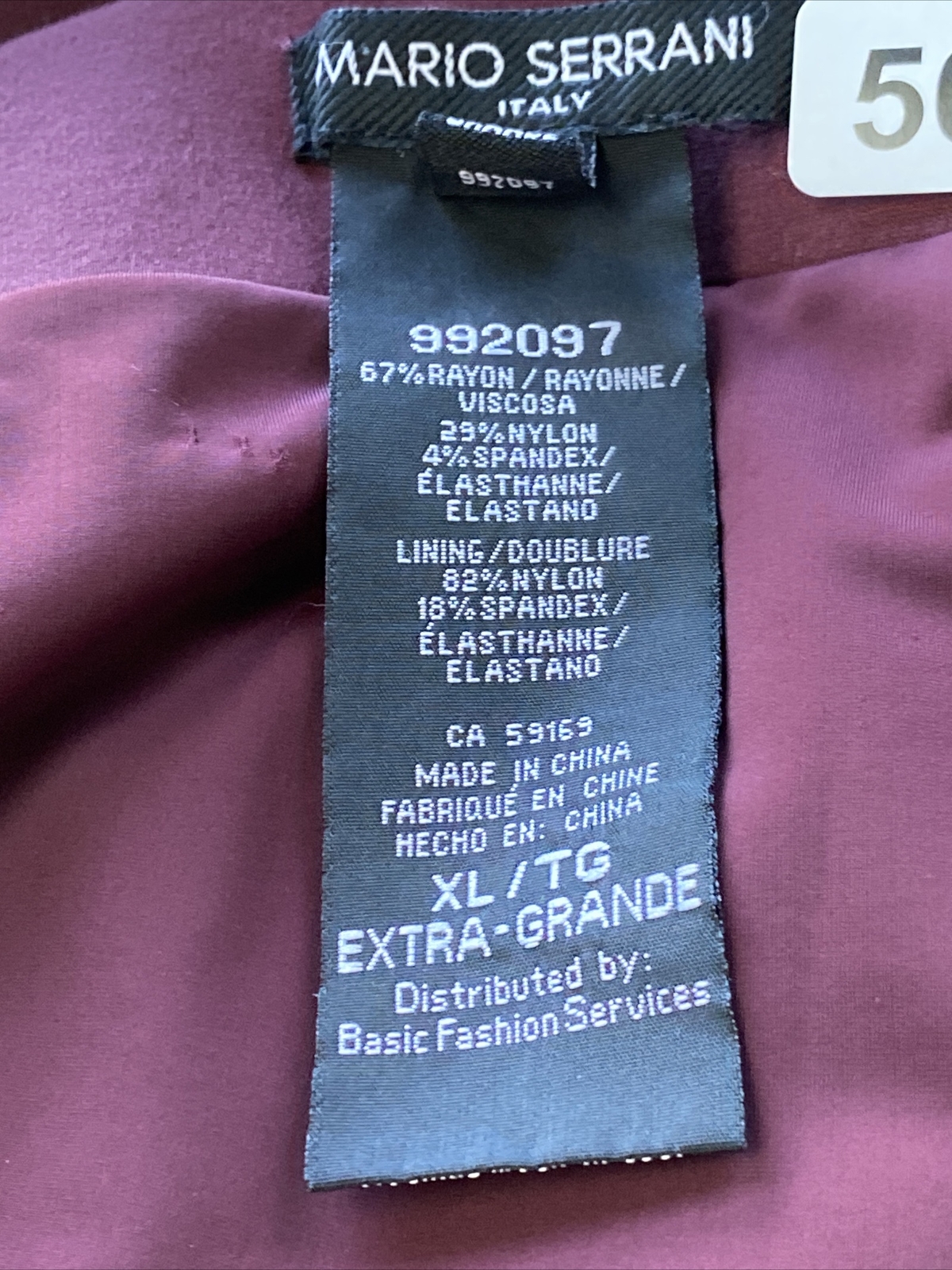 Mario Serrani Italy Comfort Pencil Mini Skirt Size XL Ponte Maroon Stretch
