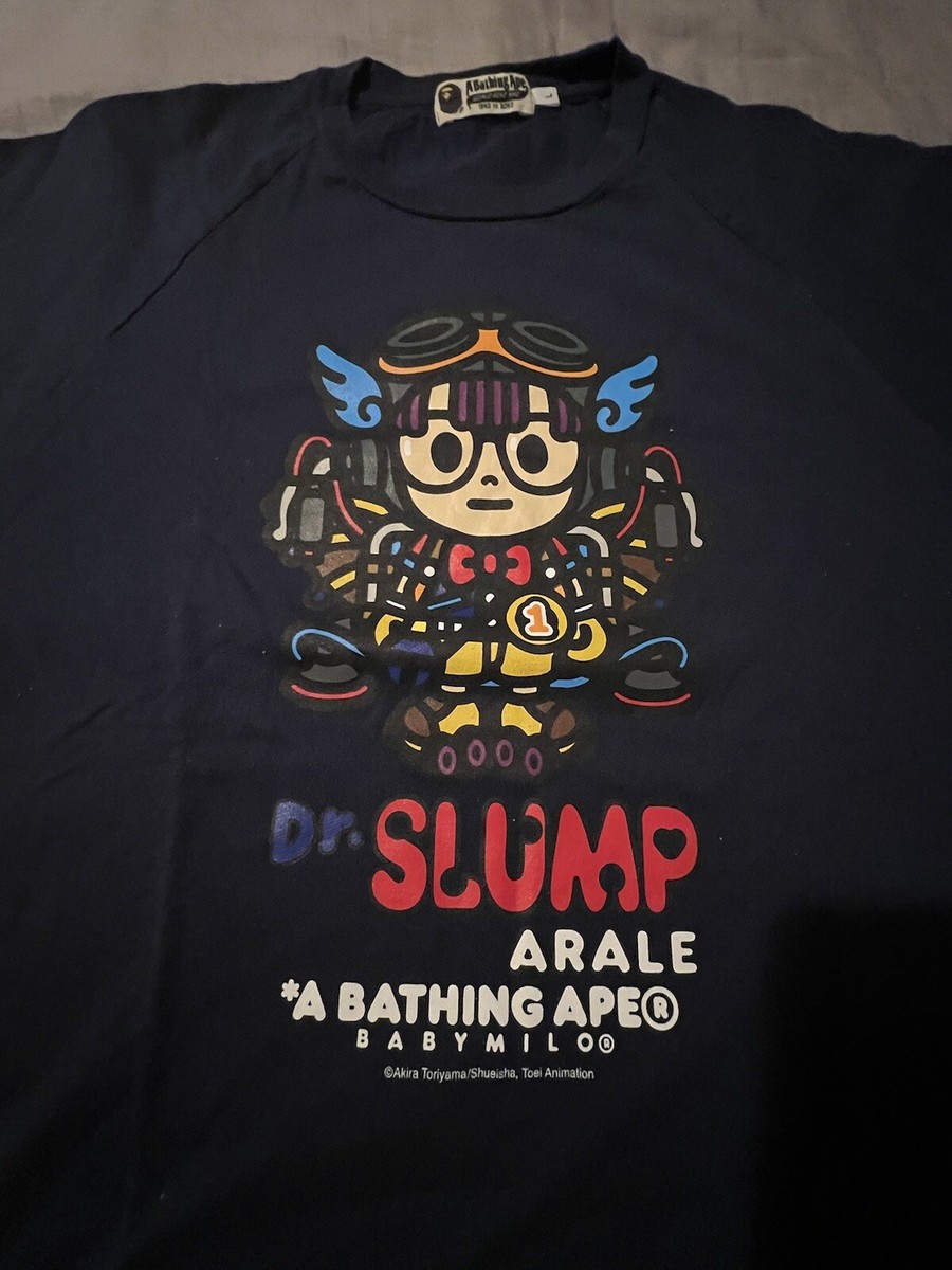 Bape Dr Slump Arale Football Tee Navy L  Akira Toriyama 