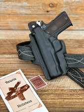 Vintage Tauris Black Leather OWB Holster For Colt Commander 4 1/4" .45 LEFT