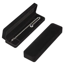 2 Pcs Long Velvet Jewelry Chain Necklace Gift Box Bracelet Storage Case
